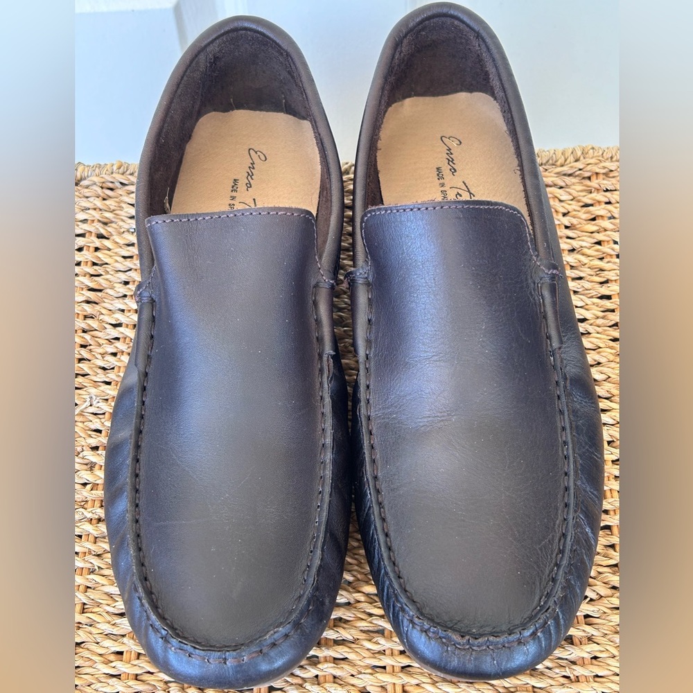 Enzo Tesoti‎ Men’s Leather Driving Loafers Brown Size 44